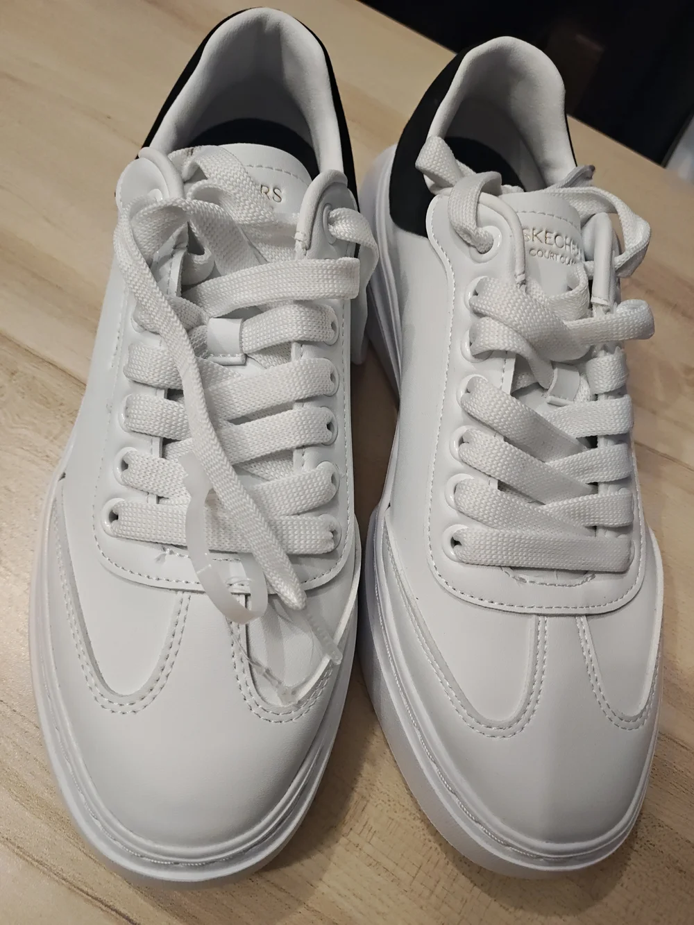 Skechers White Sneakers with Black Heel Accent 10